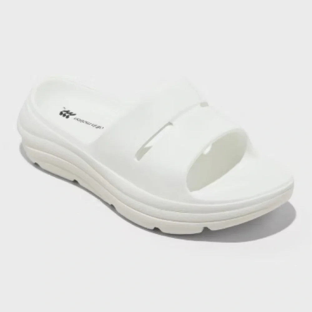 White Beach Slides | Women’s Size 7 | Waterproof Slip-Resistant Sandals - Picture 2 of 3